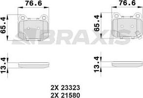 Braxis AB0369 - Гальмівні колодки, дискові гальма autozip.com.ua