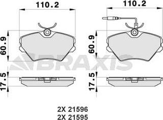 Braxis AB0364 - Гальмівні колодки, дискові гальма autozip.com.ua