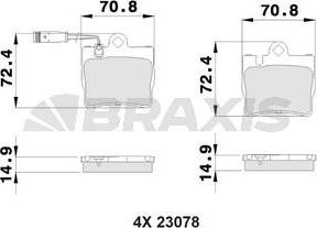 Braxis AB0361 - Гальмівні колодки, дискові гальма autozip.com.ua