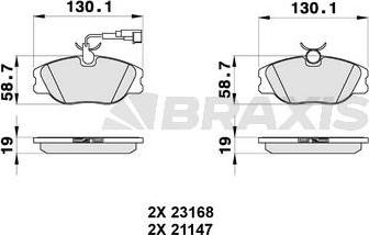 Braxis AB0315 - Гальмівні колодки, дискові гальма autozip.com.ua