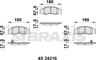 Braxis AB0310 - Гальмівні колодки, дискові гальма autozip.com.ua