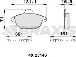 Braxis AB0318 - Гальмівні колодки, дискові гальма autozip.com.ua