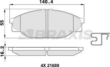 Braxis AB0381 - Гальмівні колодки, дискові гальма autozip.com.ua