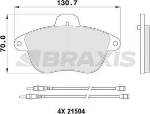 Braxis AB0382 - Гальмівні колодки, дискові гальма autozip.com.ua