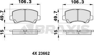 Braxis AB0329 - Гальмівні колодки, дискові гальма autozip.com.ua