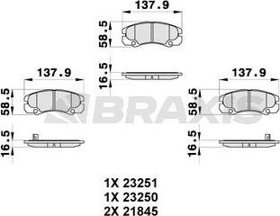 Braxis AB0325 - Гальмівні колодки, дискові гальма autozip.com.ua