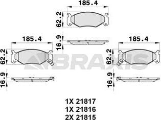 Braxis AB0326 - Гальмівні колодки, дискові гальма autozip.com.ua