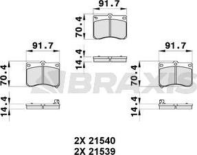 Braxis AB0323 - Гальмівні колодки, дискові гальма autozip.com.ua