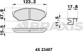 Braxis AB0322 - Гальмівні колодки, дискові гальма autozip.com.ua