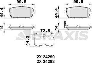 Braxis AB0327 - Гальмівні колодки, дискові гальма autozip.com.ua