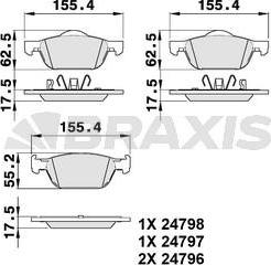 Braxis AB0378 - Гальмівні колодки, дискові гальма autozip.com.ua