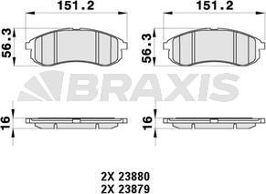 Braxis AB0372 - Гальмівні колодки, дискові гальма autozip.com.ua
