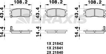 Braxis AB0295 - Гальмівні колодки, дискові гальма autozip.com.ua