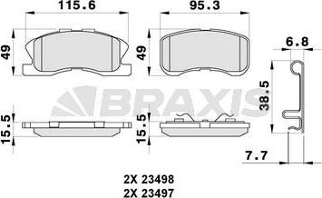 Braxis AB0290 - Гальмівні колодки, дискові гальма autozip.com.ua