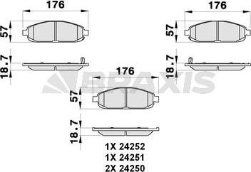 Braxis AB0291 - Гальмівні колодки, дискові гальма autozip.com.ua