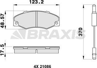 Braxis AB0297 - Гальмівні колодки, дискові гальма autozip.com.ua