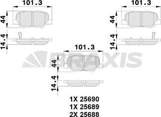 Braxis AB0240 - Гальмівні колодки, дискові гальма autozip.com.ua