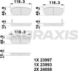 Braxis AB0241 - Гальмівні колодки, дискові гальма autozip.com.ua