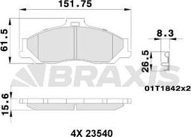Braxis AB0242 - Гальмівні колодки, дискові гальма autozip.com.ua