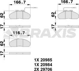 Braxis AB0247 - Гальмівні колодки, дискові гальма autozip.com.ua