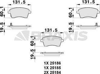 Braxis AB0259 - Гальмівні колодки, дискові гальма autozip.com.ua