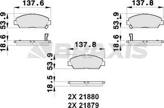 Braxis AB0255 - Гальмівні колодки, дискові гальма autozip.com.ua