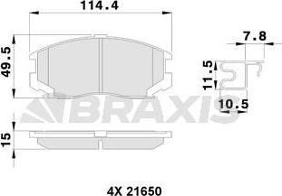 Braxis AB0250 - Гальмівні колодки, дискові гальма autozip.com.ua
