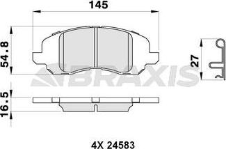 Braxis AB0253 - Гальмівні колодки, дискові гальма autozip.com.ua