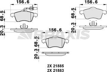 Braxis AB0266 - Гальмівні колодки, дискові гальма autozip.com.ua