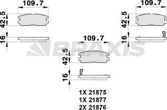 Braxis AB0260 - Гальмівні колодки, дискові гальма autozip.com.ua