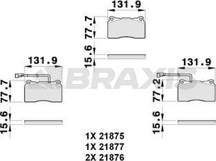 Braxis AB0261 - Гальмівні колодки, дискові гальма autozip.com.ua