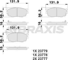 Braxis AB0209 - Гальмівні колодки, дискові гальма autozip.com.ua