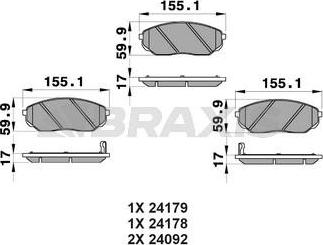 Braxis AB0204 - Гальмівні колодки, дискові гальма autozip.com.ua