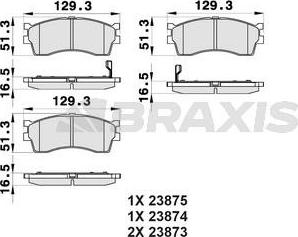 Braxis AB0201 - Гальмівні колодки, дискові гальма autozip.com.ua