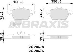 Braxis AB0208 - Гальмівні колодки, дискові гальма autozip.com.ua