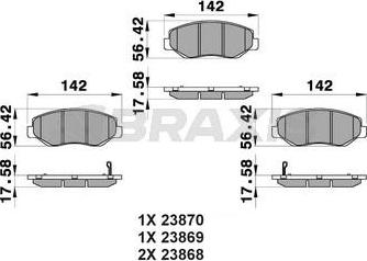 Braxis AB0203 - Гальмівні колодки, дискові гальма autozip.com.ua