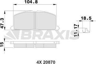 Braxis AB0215 - Гальмівні колодки, дискові гальма autozip.com.ua