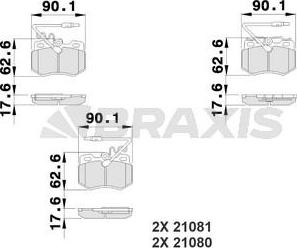 Braxis AB0216 - Гальмівні колодки, дискові гальма autozip.com.ua