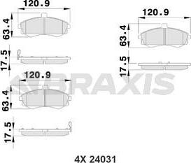 Braxis AB0211 - Гальмівні колодки, дискові гальма autozip.com.ua