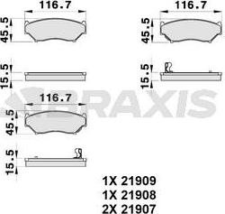 Braxis AB0218 - Гальмівні колодки, дискові гальма autozip.com.ua
