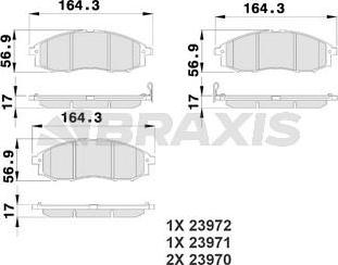 Braxis AB0213 - Гальмівні колодки, дискові гальма autozip.com.ua