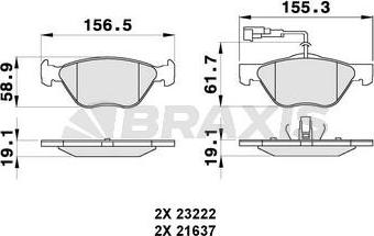 Braxis AB0285 - Гальмівні колодки, дискові гальма autozip.com.ua