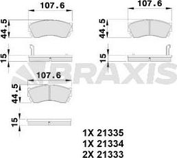 Braxis AB0239 - Гальмівні колодки, дискові гальма autozip.com.ua