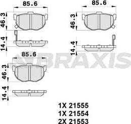 Braxis AB0234 - Гальмівні колодки, дискові гальма autozip.com.ua