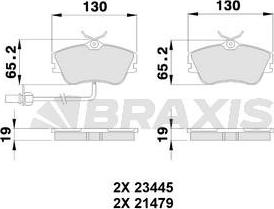 Braxis AB0238 - Гальмівні колодки, дискові гальма autozip.com.ua