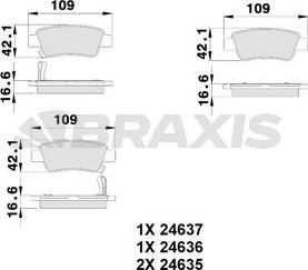 Braxis AB0232 - Гальмівні колодки, дискові гальма autozip.com.ua