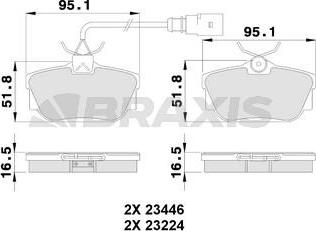 Braxis AB0229 - Гальмівні колодки, дискові гальма autozip.com.ua
