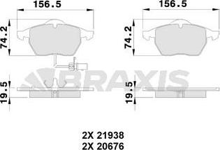 Braxis AB0224 - Гальмівні колодки, дискові гальма autozip.com.ua