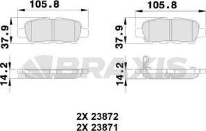 Braxis AB0225 - Гальмівні колодки, дискові гальма autozip.com.ua