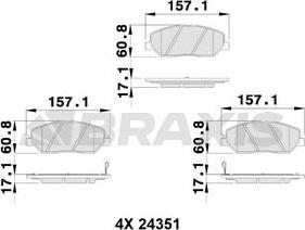 Braxis AB0221 - Гальмівні колодки, дискові гальма autozip.com.ua